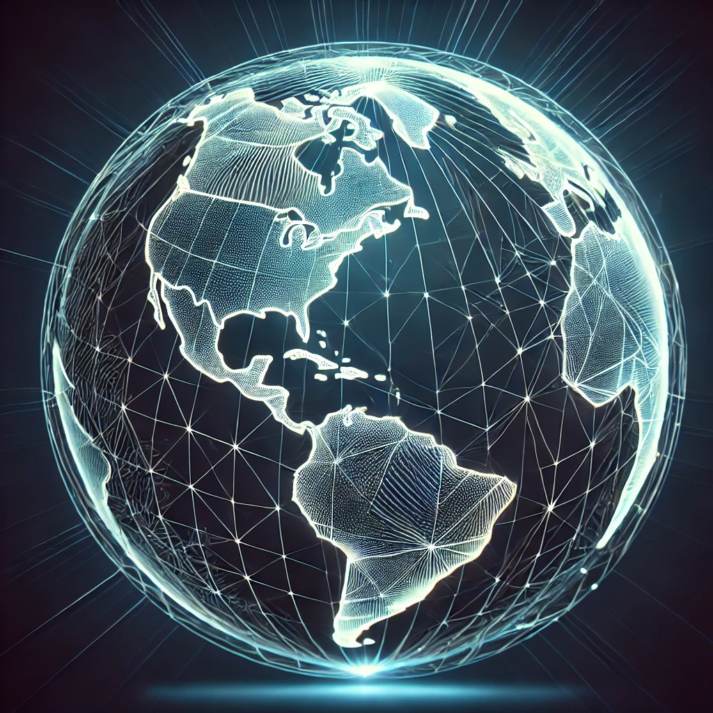 image of a wireframe style globe.