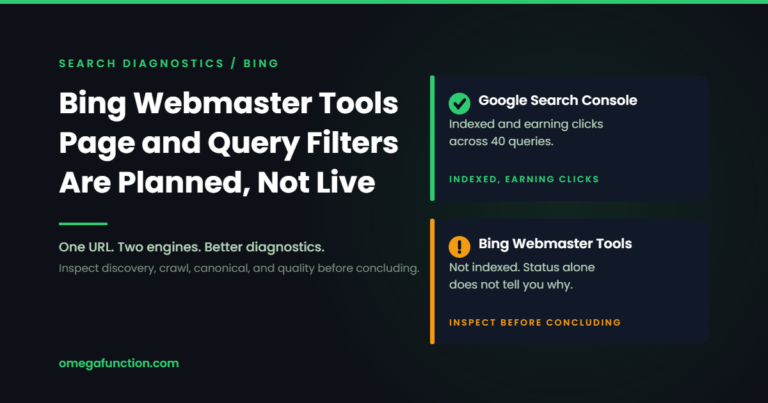 Bing Webmaster Tools Page and Query Filtering Is Planned, Not Shipped